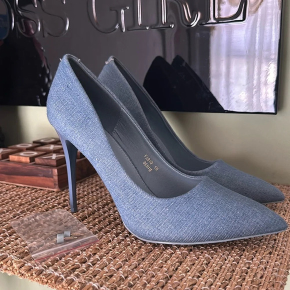 bella luna Shoes - Bella Luna denim closed toe high heels size 10